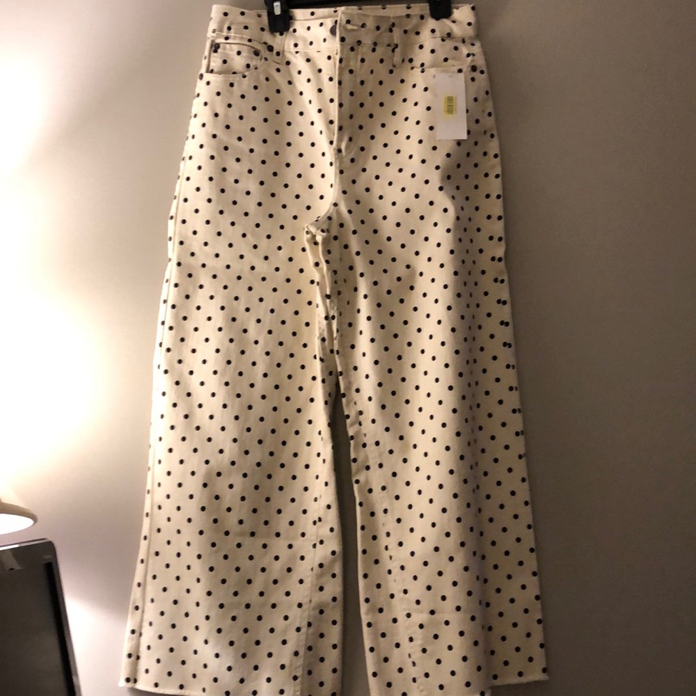 NWT GB cream pants with black dots
